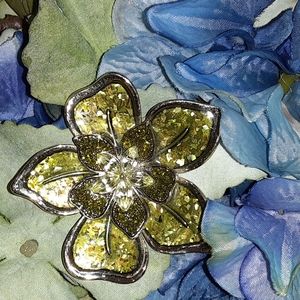 Vintage Green Brooch/Rhinestones $4.99 Shipping